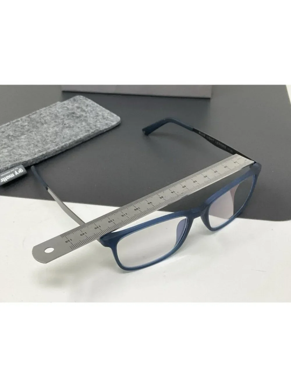 Gry Mattr Reading Glasses Slate Blue Frame WITTY Blue Light Blocking + 1.25